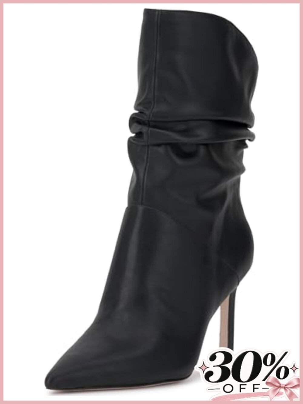 Pointed Toe Scrunch Stiletto High Heel Bootie